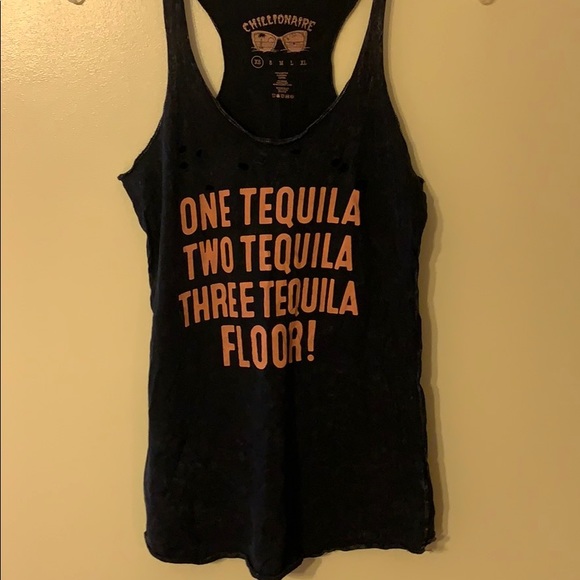 Chillionaire Tops - Distressed Racerback Tequila Tank 🔥